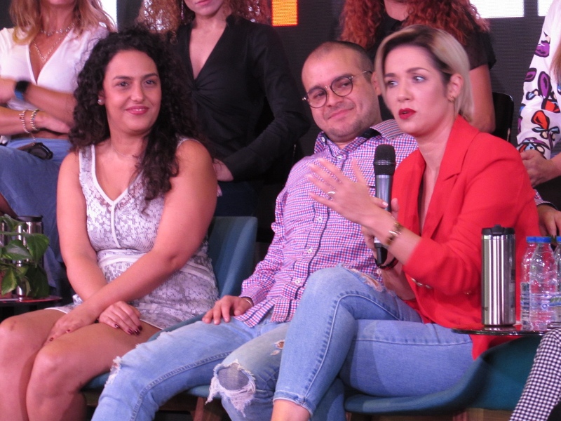 Claudia Salazar (Productora), José Manuel Suárez (Director) y Daniela Alvarado (Actriz)