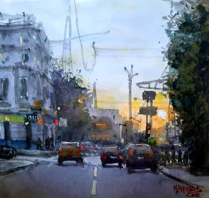 Atardeciendo (acuarela) 35cm x 25cm
